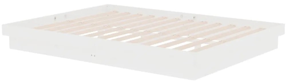 Estrutura de cama 140x190 cm madeira maciça branco