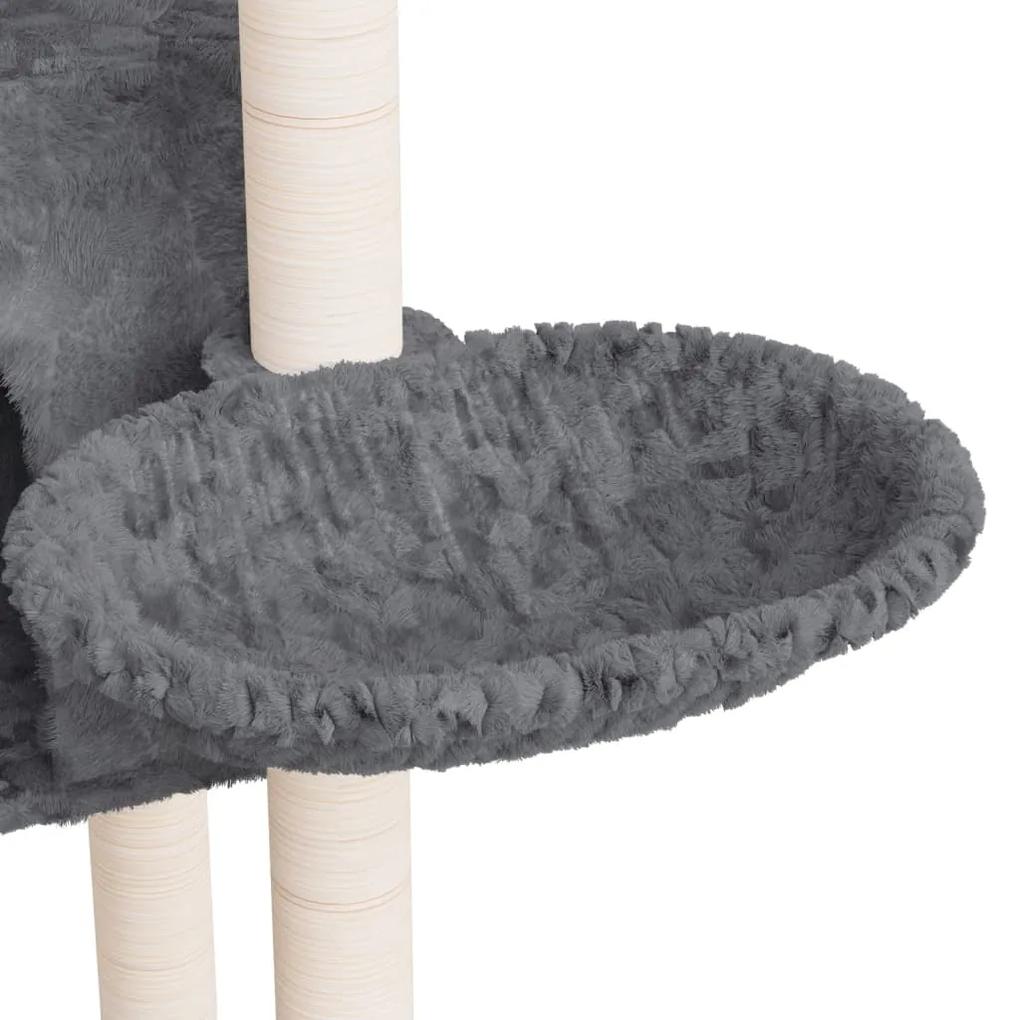Árvore para gatos c/ arranhadores sisal 108,5 cm cinza-escuro