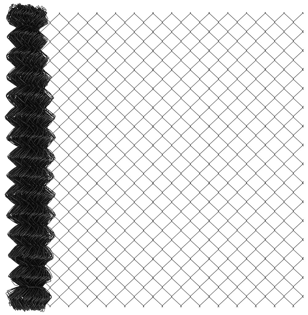 Cerca de Arame com 7 Postes Flangeados 1.4x10 m Aço Galvanizado