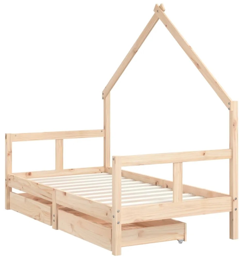Estrutura de cama infantil c/ gavetas 80x160 cm pinho maciço