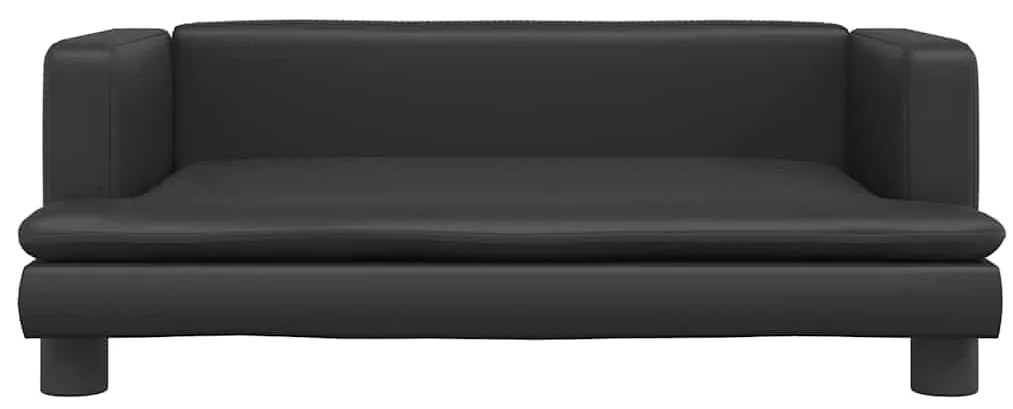Cama para cães 80x45x30 cm couro artificial preto