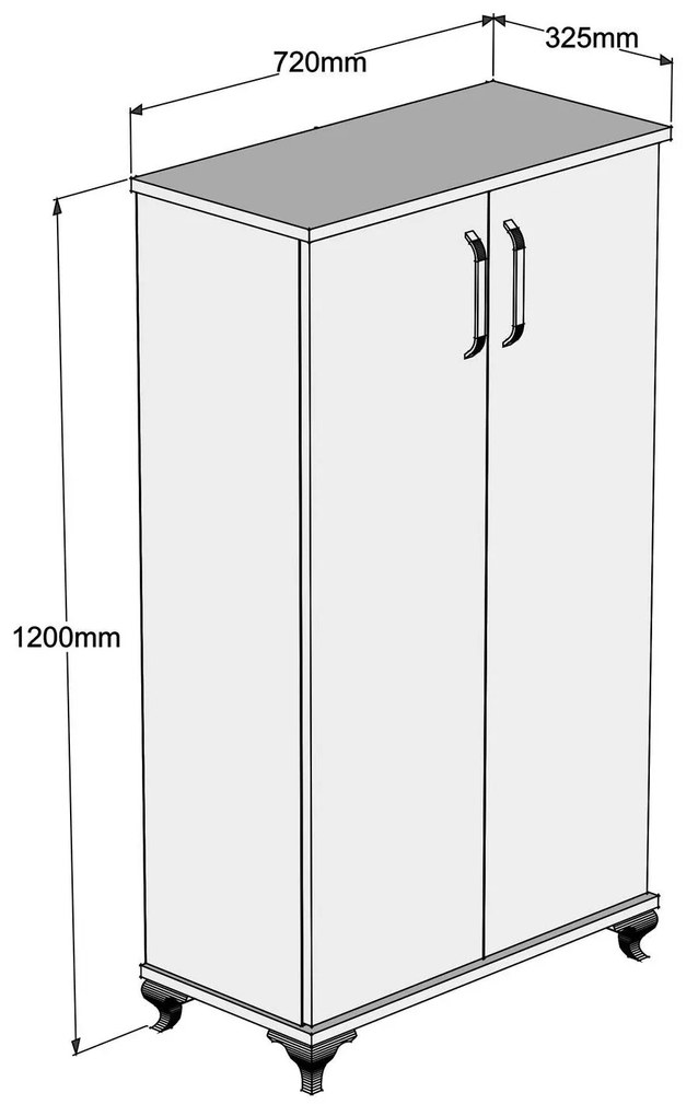 Armário para Sapatos Ari – Branco – 72 cm x 120 cm x 32,5 cm