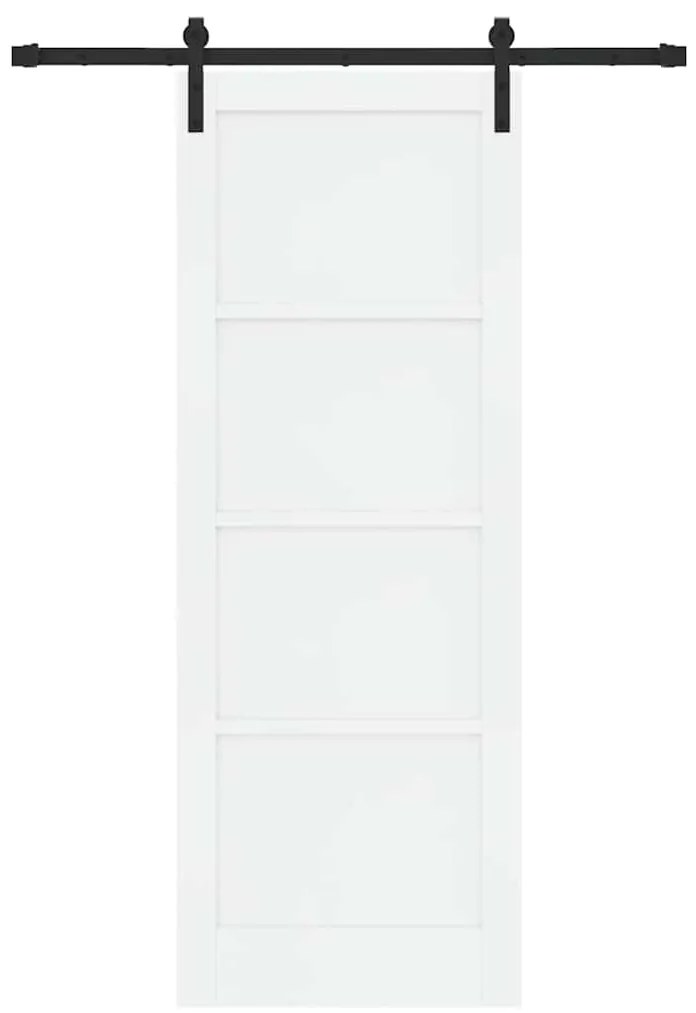 Porta Deslizante vidaXL com Conjunto de Ferragens Branca 78x211 cm Mad