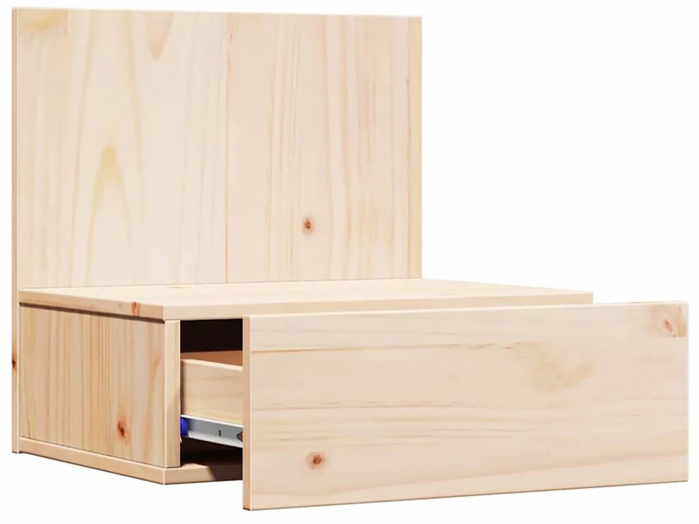 Mesa de Cabeceira Montada na Parede com gaveta 2 pcs Castanho