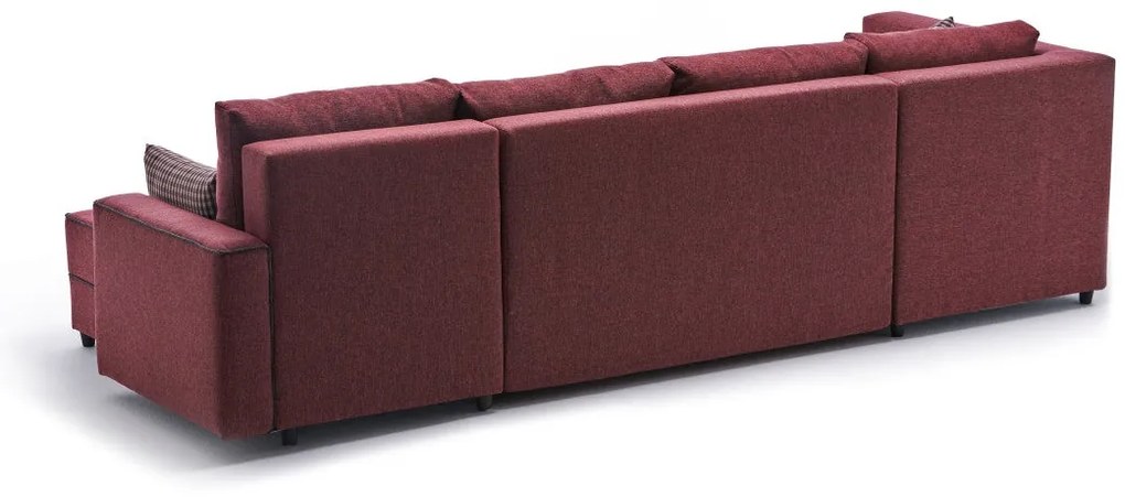 Sofá-Cama de Canto Ece – Vermelho Claret – 315x88x160 cm