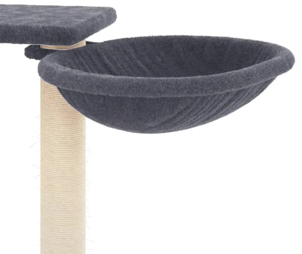 Árvore p/ gatos c/ postes arranhadores 82 cm cinzento-escuro