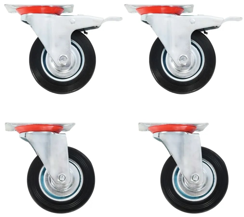 278016 vidaXL 8 pcs rodas giratórias 100 mm