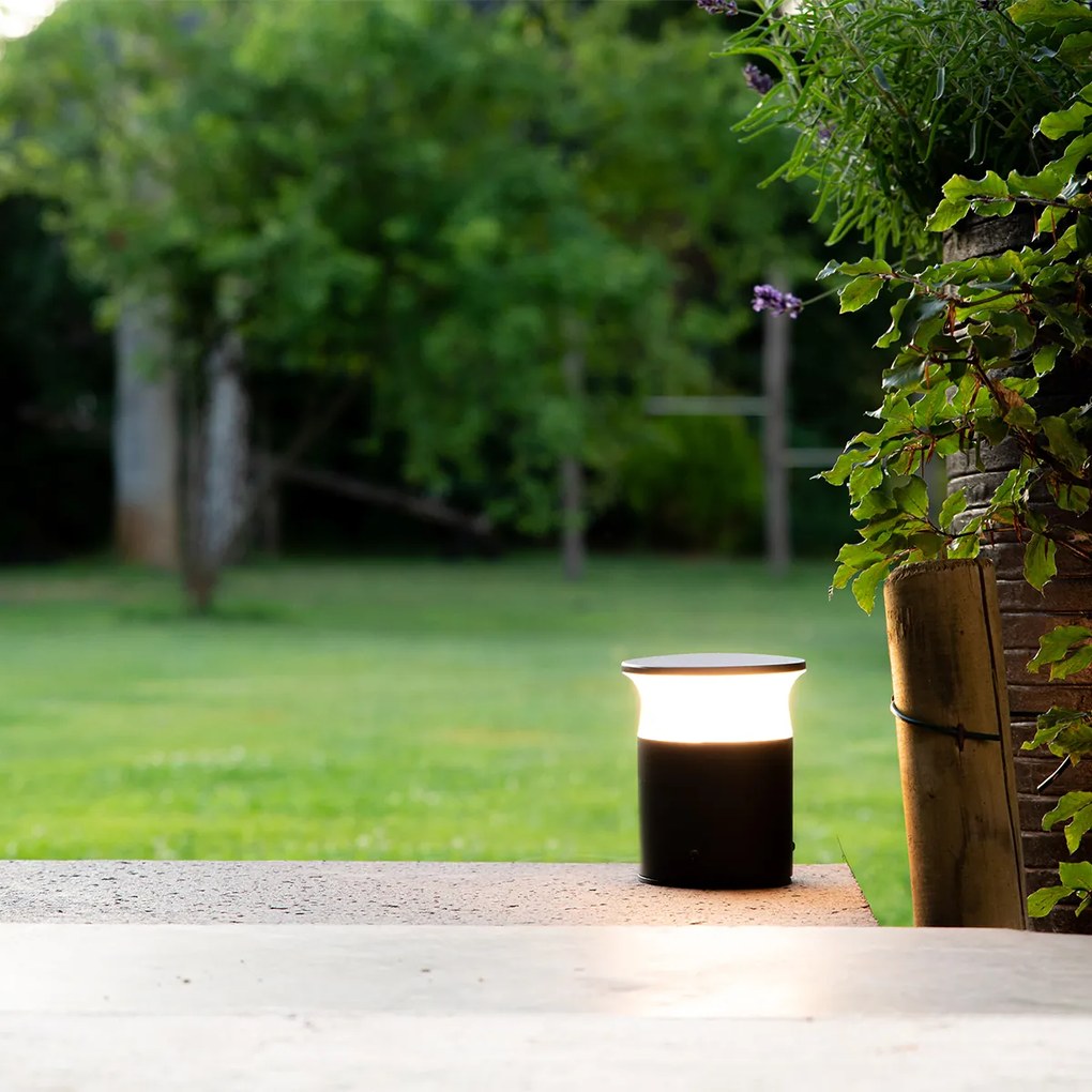 Candeeiro de parede exterior moderno cinzento escuro 12 cm com LED - Bar