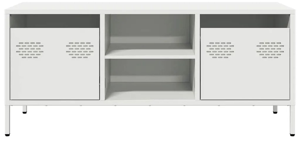 Móvel de TV 101,5x39x43,5 cm aço laminado a frio branco