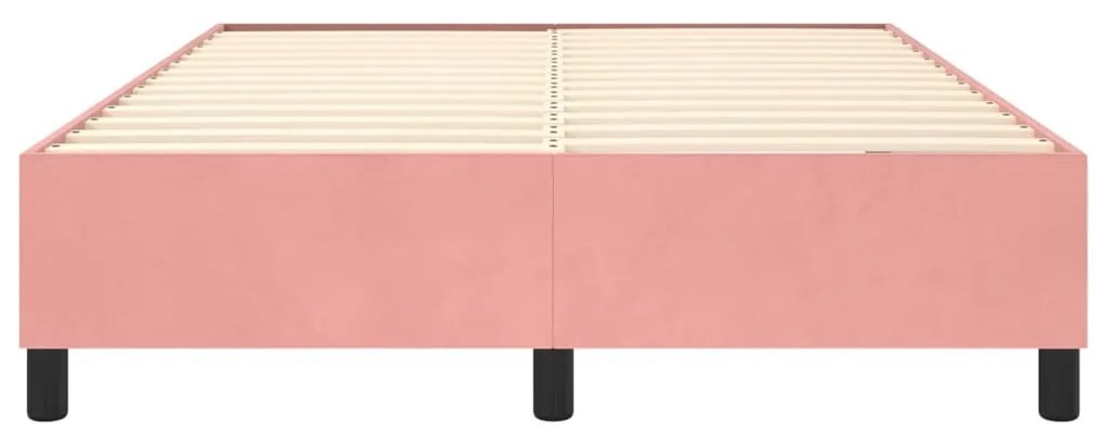 Estrutura de cama 140x200 cm veludo rosa