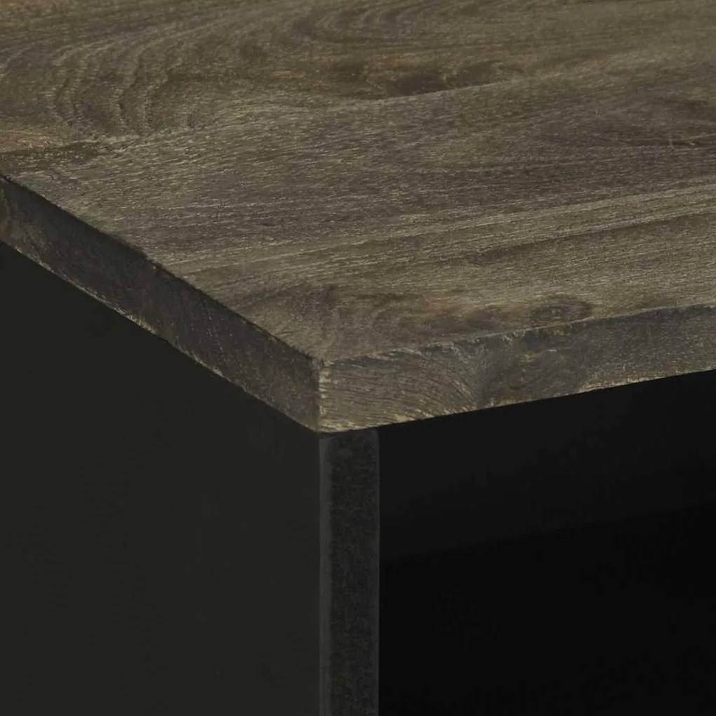 Mesa de cabeceira preto 50x33x62 cm madeira de mangueira maciça