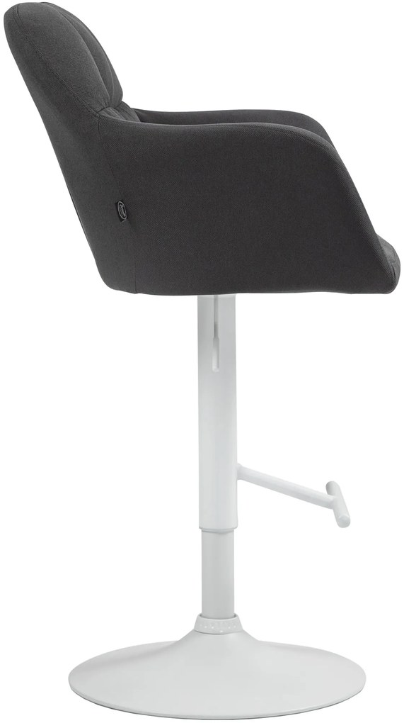 Banco de bar Natoma em tecido e com estrutura branca 57 x 97-118 x 59 cm Preto