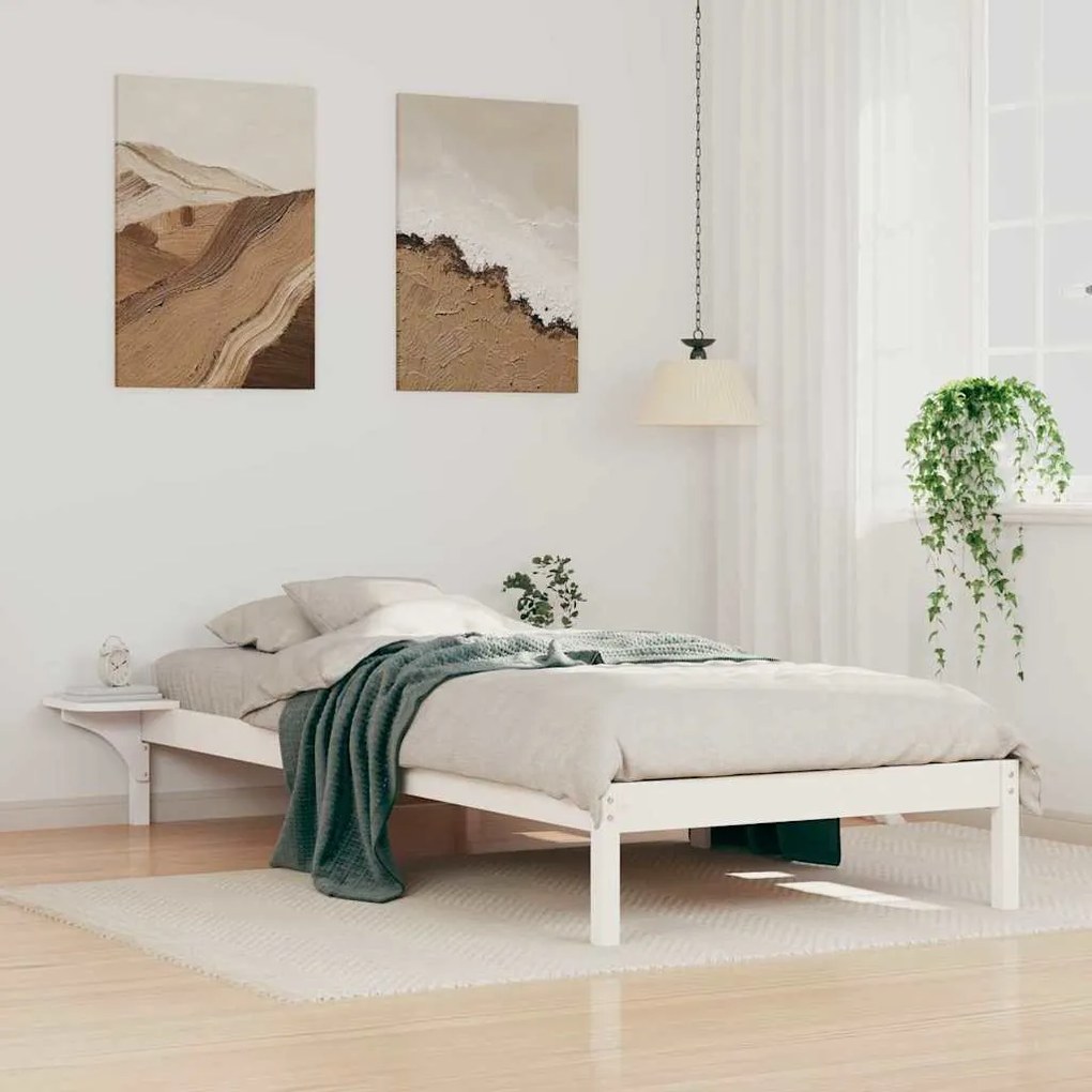 vidaXL Cama com Mesas Laterais Branco 100 x 220 cm