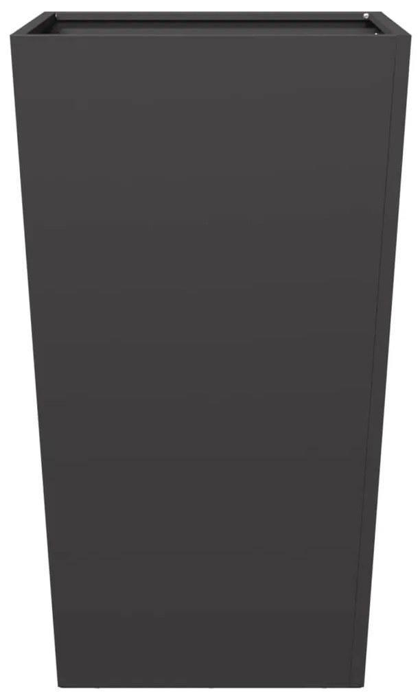 Vaso/floreira de jardim 2 pcs 45x45x75 cm aço preto