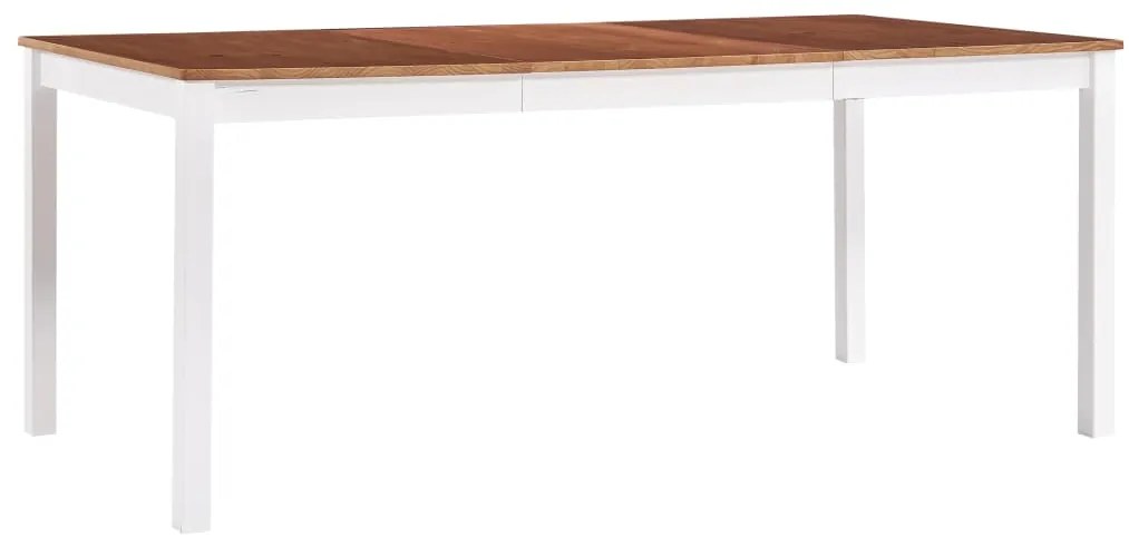 vidaXL Mesa de jantar 180x90x73 cm madeira de pinho branco e castanho