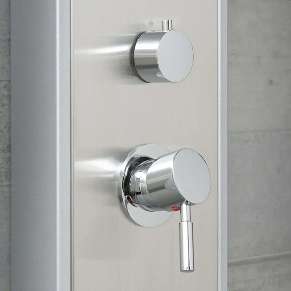 SCHÜTTE Painel de duche misturadora manípulo único TAHITI aço inox.
