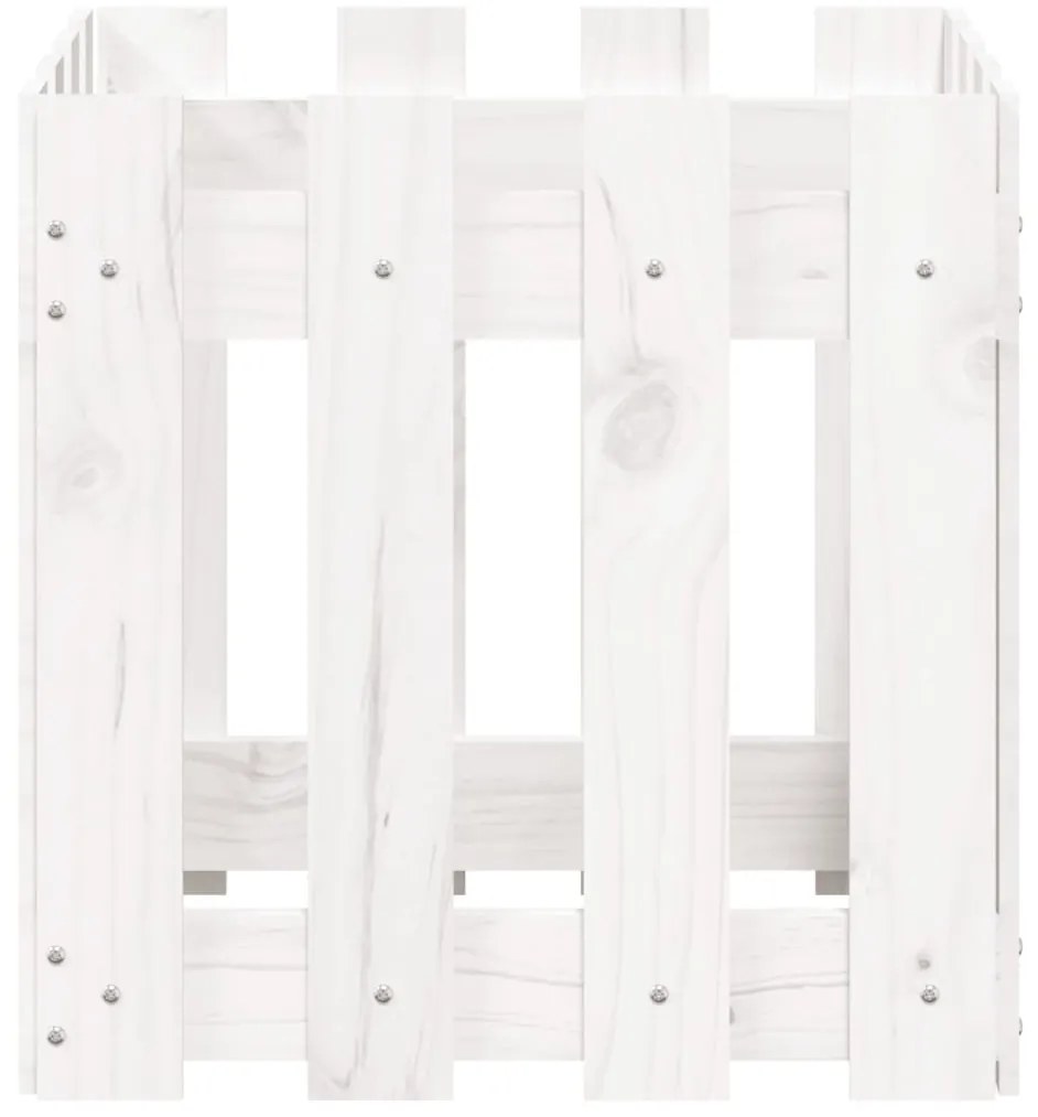 Vaso de jardim c/ design cerca 40x40x40 cm pinho maciço branco