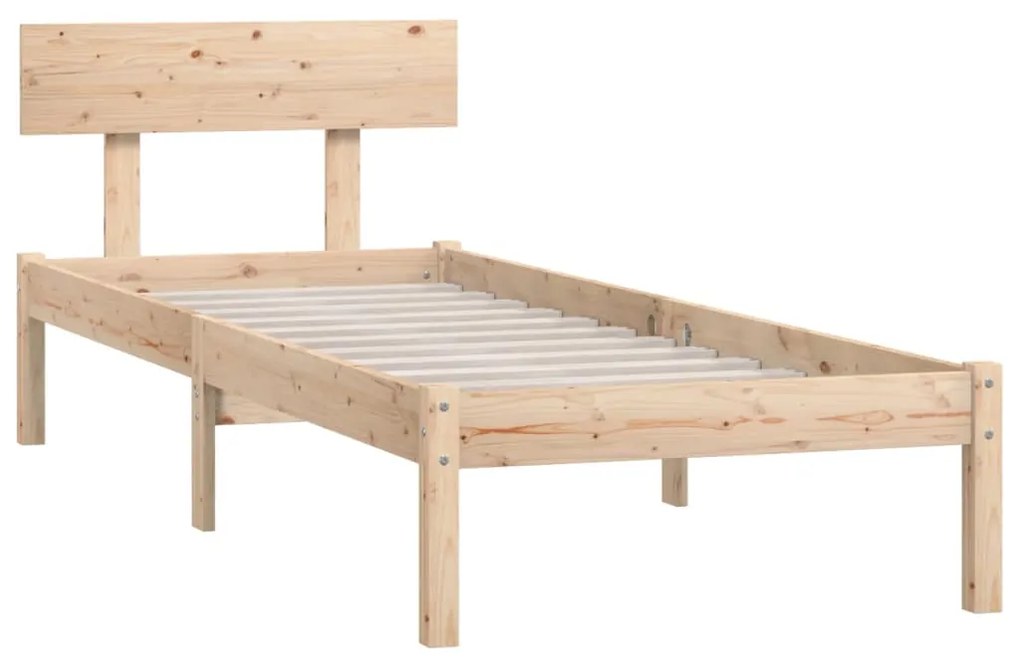 Estrutura de cama pequena solteiro UK 75x190 cm pinho maciço