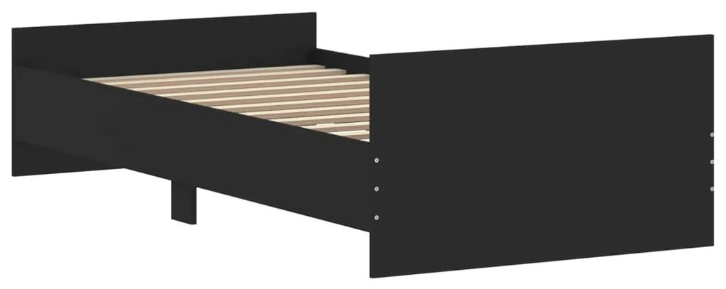 Estrutura de cama 90x190 cm derivados de madeira preto