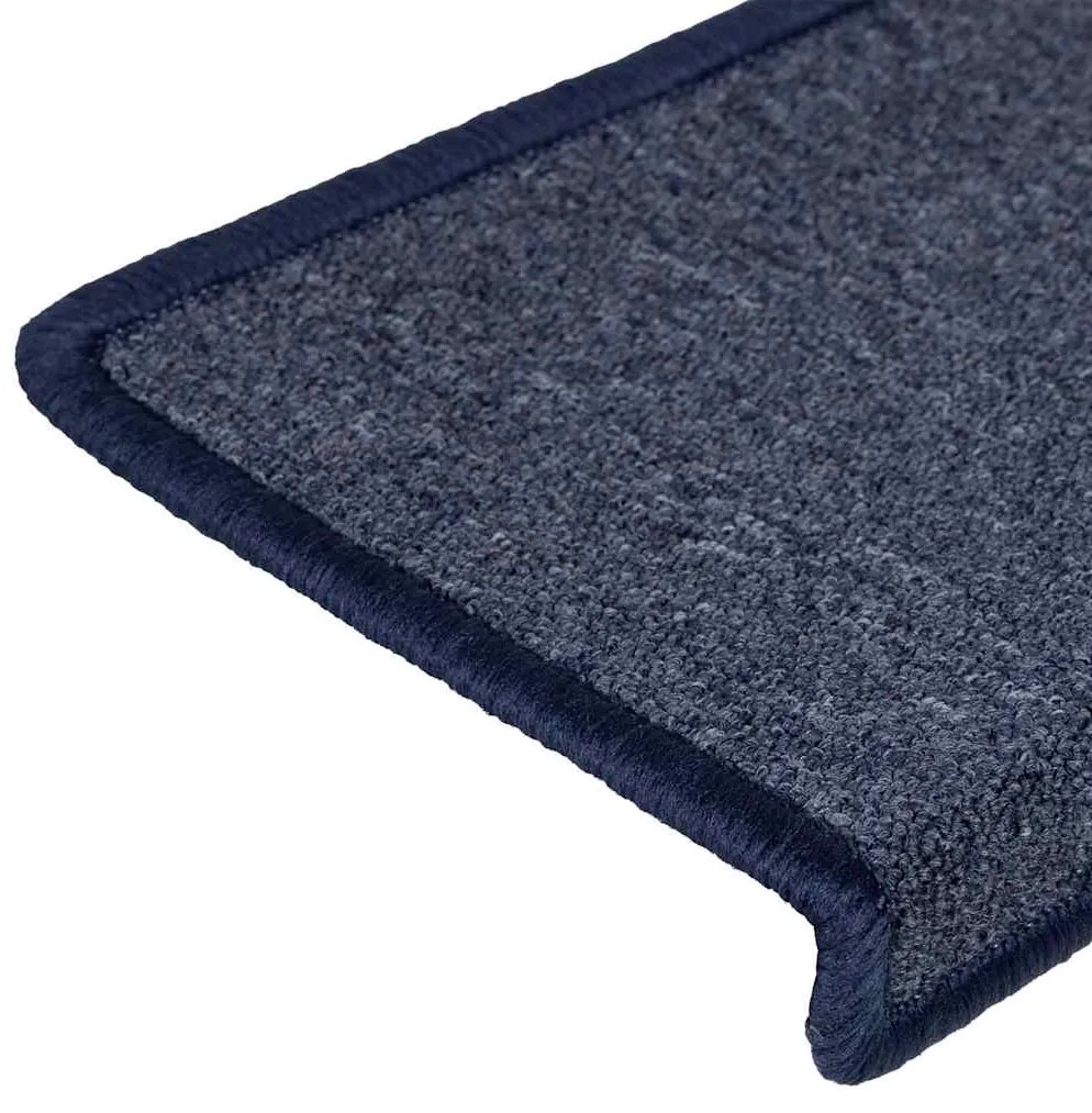 Tapetes de escadas 30 pcs 65x21x4 cm cinzento e azul