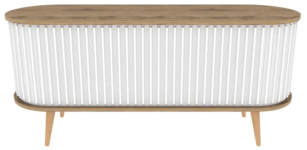 Móvel TV Stor – Carvalho Oud Branco – 140 cm x 43 cm x 64 cm