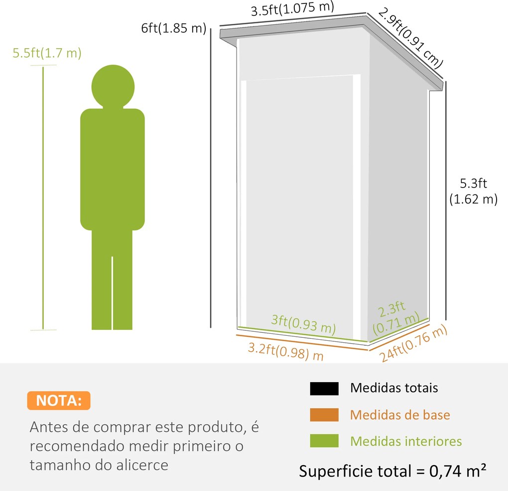 Abrigo Exterior Metálico 107,5x91x185 cm Abrigo de Jardim com Teto Inclinado Porta com Trinco Ventilação e Luvas Verde