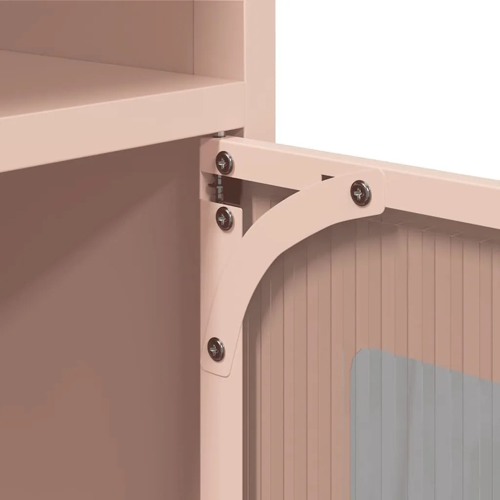 Mesa de cabeceira 36x39x78 cm aço laminado a frio rosa
