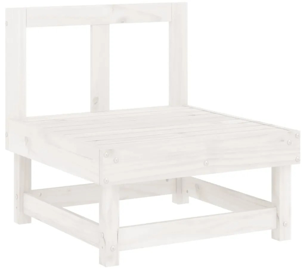 11 pcs conjunto lounge de jardim madeira de pinho maciça branco