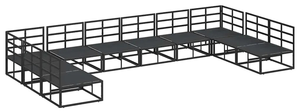 Conjunto de Sofá de Jardim 10 pcs Preto 423 x 211,5 x 71 cm