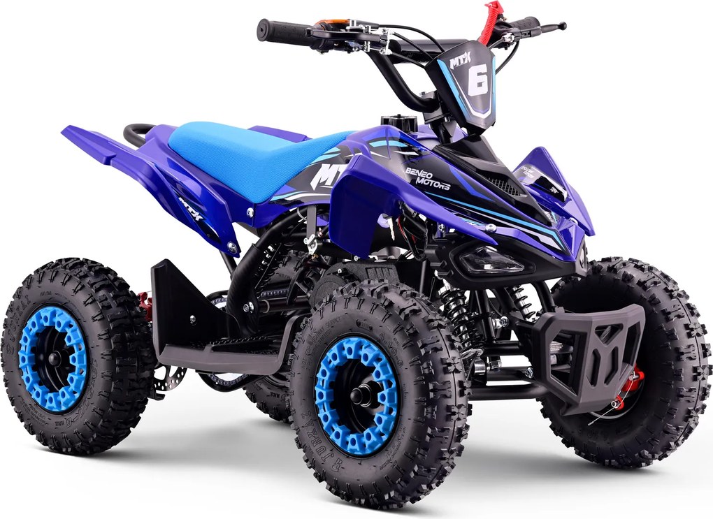 Mini Moto 4 Infantil para crianças 5 a 9 anos 50CC Beneo Motors MTX, velocidade até 40 Km/h com limitador Azul