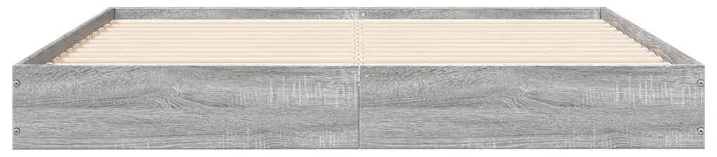 Estrutura de cama 120x200 cm derivados de madeira cinza sonoma