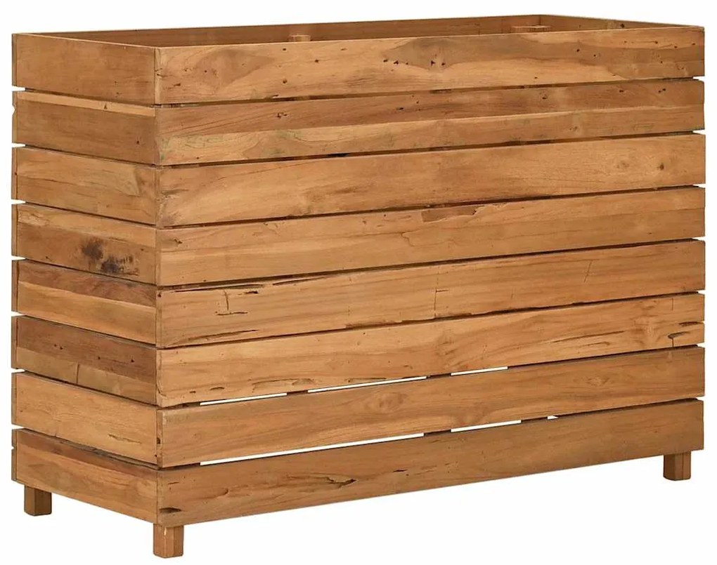 Vaso/floreira 100x40x72 cm madeira de teca reciclada e aço