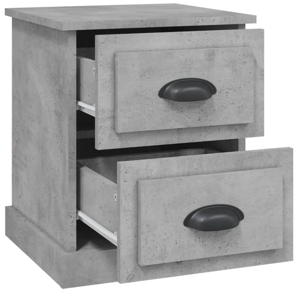 Mesa de cabeceira 39x39x47,5 cm derivados madeira cinza cimento