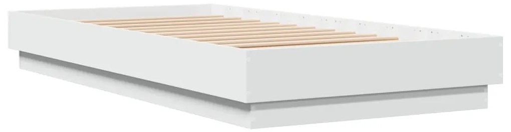 Estrutura de cama com luzes LED 90x190 cm branco