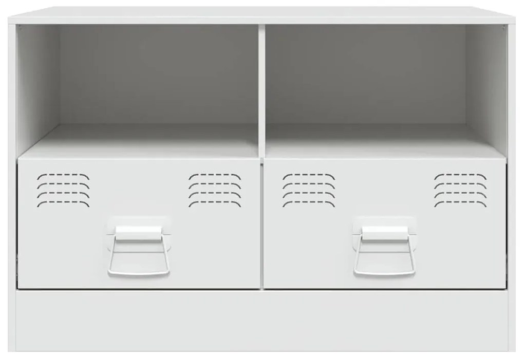 Móveis de TV 2 pcs 67x39x44 cm aço branco