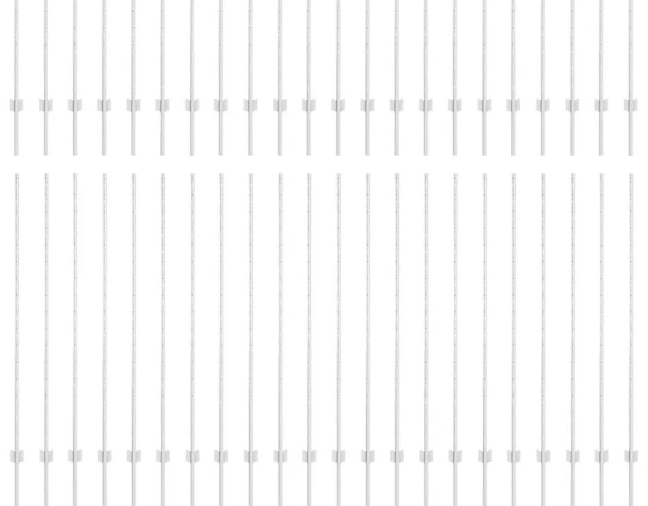 Postes de Cerca Prateados 44 pcs Prateado 100cm x 1.5m