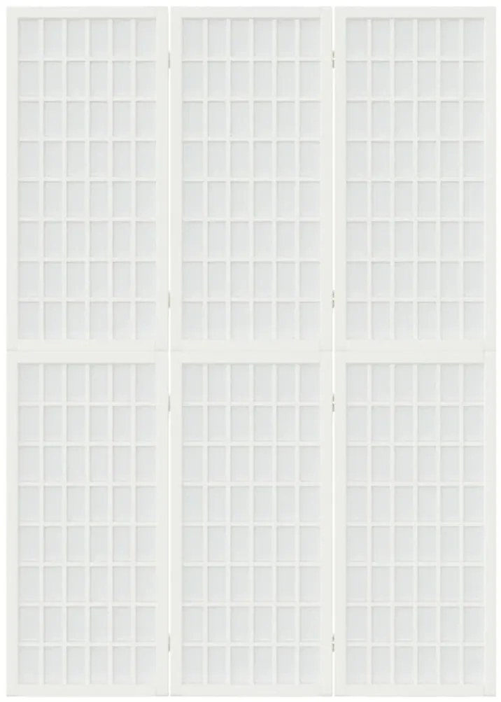Biombo dobrável com 3 painéis estilo japonês 120x170 cm branco