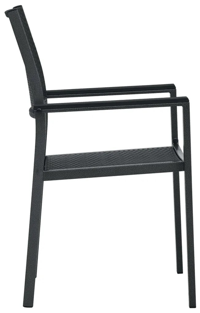 5 pcs Conjunto de jantar para jardim preto