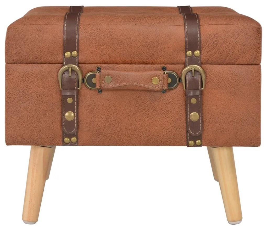 Banco de arrumação 40 cm couro artificial bronze