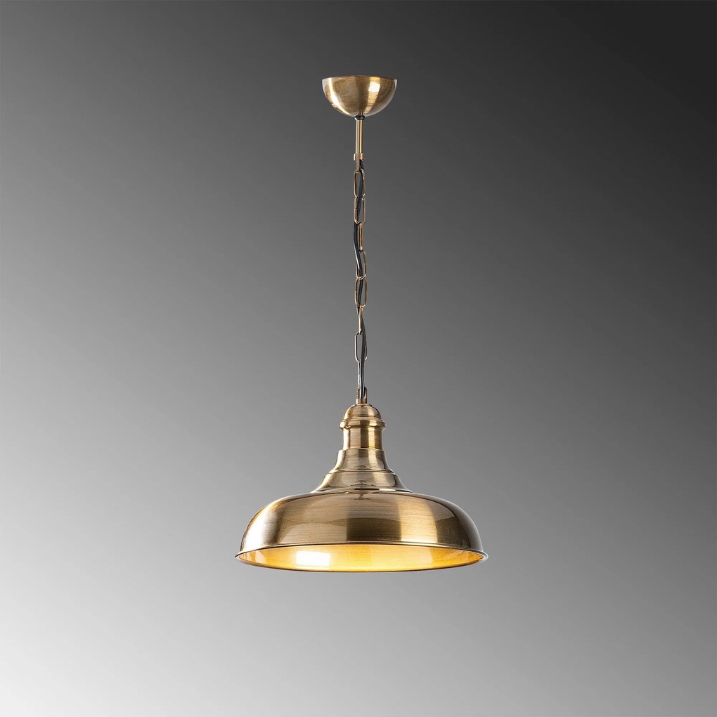 Candeeiro de Teto Berceste – Dourado – 32 x 32 cm