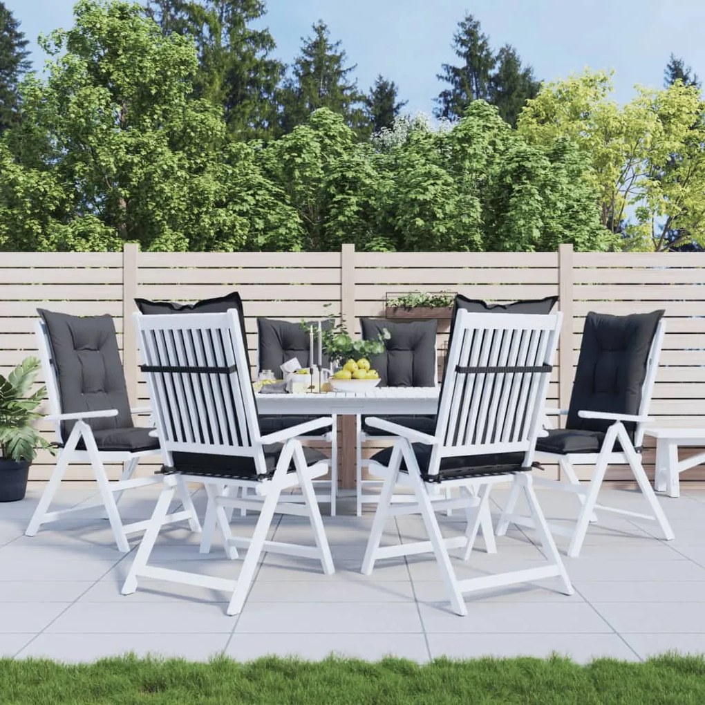 314256 vidaXL Almofadões para cadeiras altas de jardim 6 pcs tecido preto