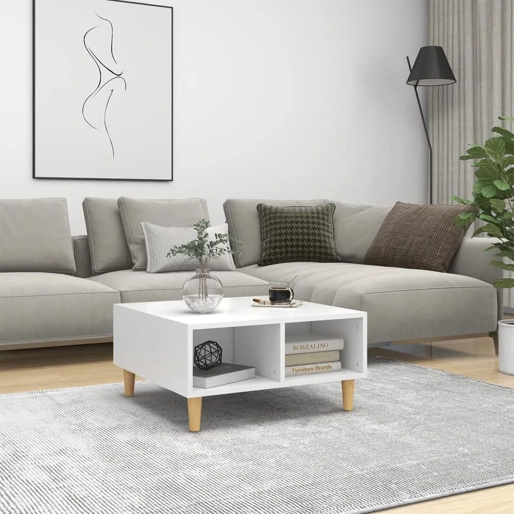 Mesa de centro 60x60x30 cm contraplacado branco