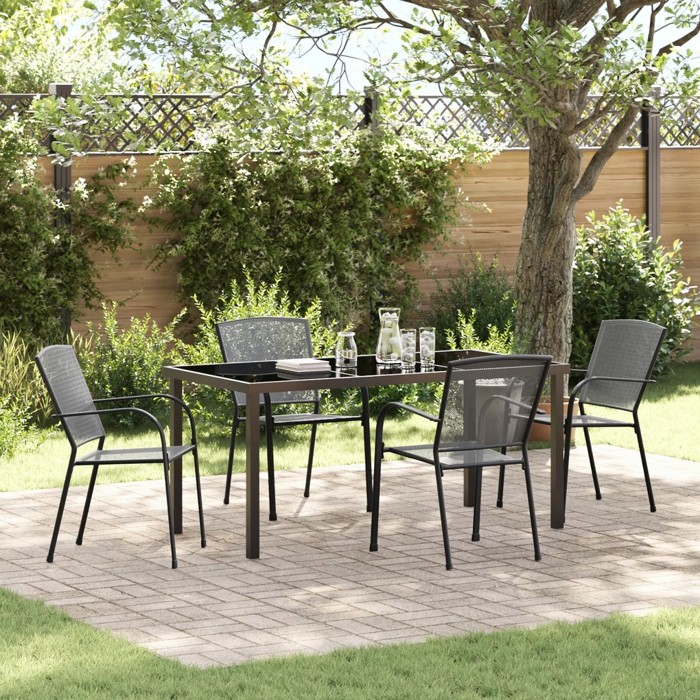 vidaXL Conjunto de Jantar de Jardim 5 Peças Antracite Aço