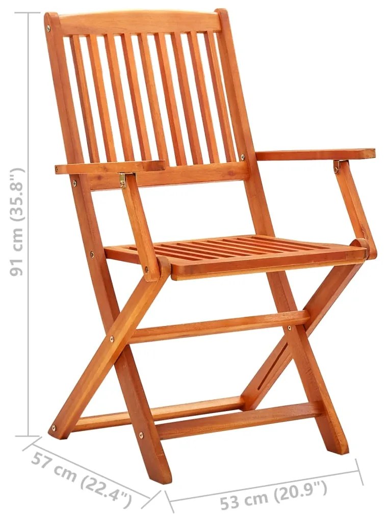 Cadeiras de jardim dobráveis 8 pcs eucalipto maciço