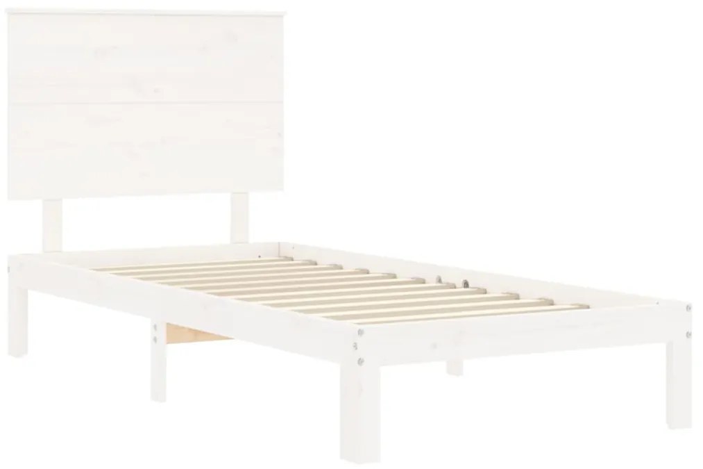 Estrutura de cama com cabeceira 90x200 cm madeira maciça