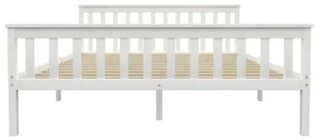 Estrutura de cama em pinho maciço 160x200 cm branco