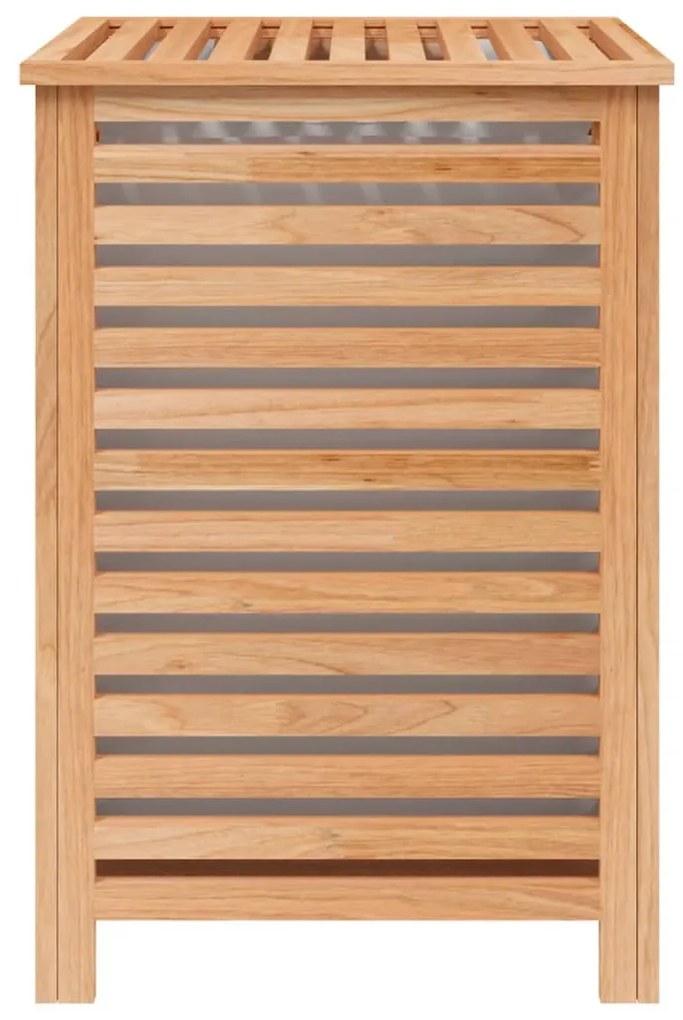 Cesto para roupa suja 45x45x65 cm madeira de nogueira maciça