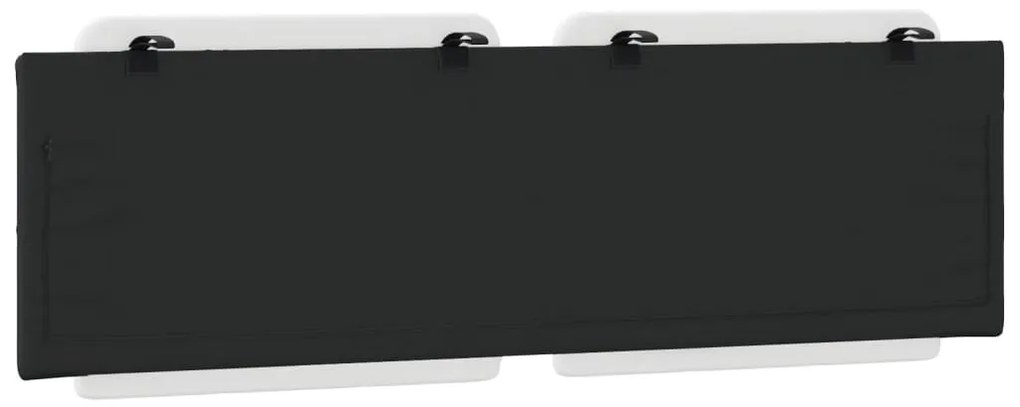 Almofadão de cabeceira 160 cm couro artificial branco e preto
