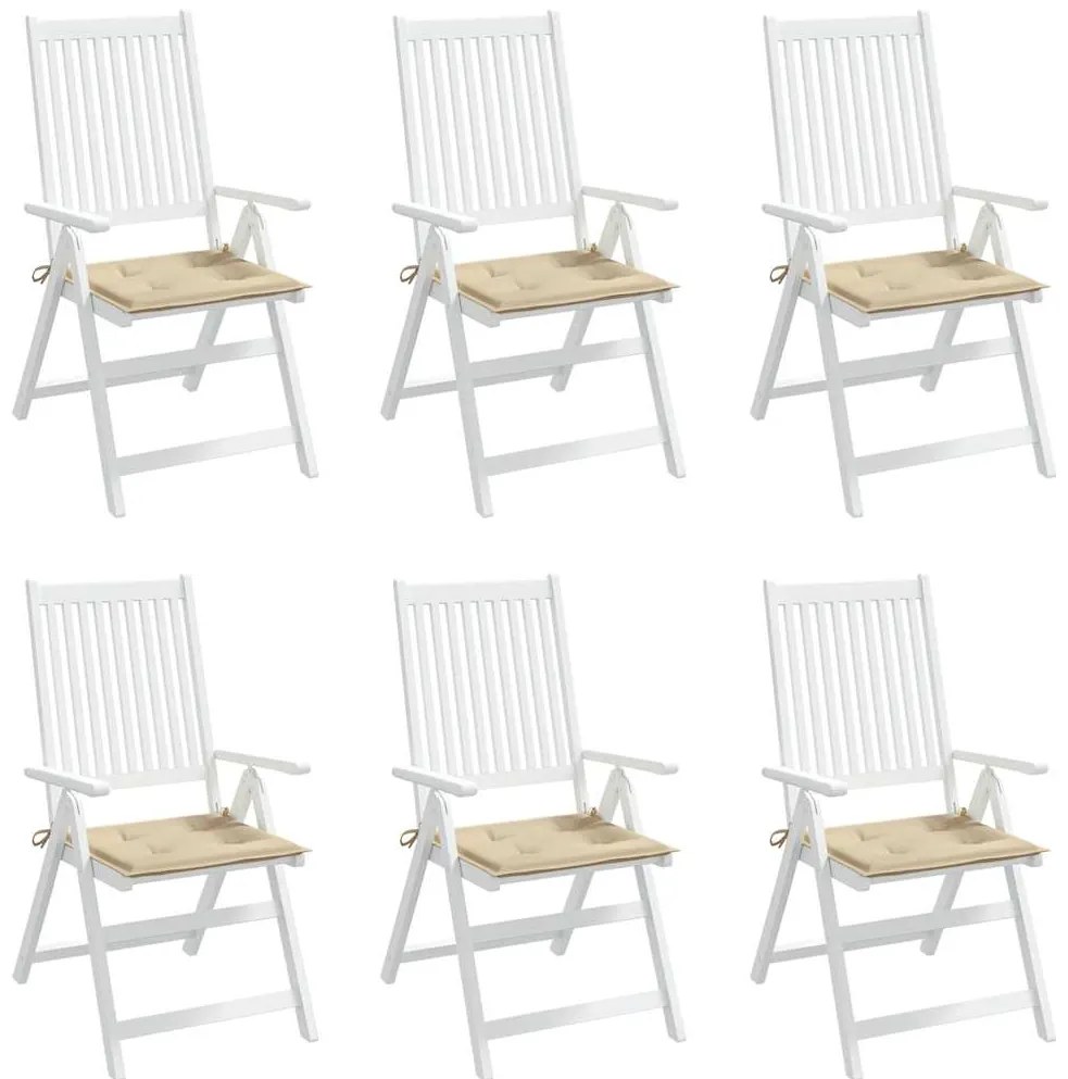 Almofadões p/ cadeiras jardim 6 pcs 40x40x4 cm oxford bege