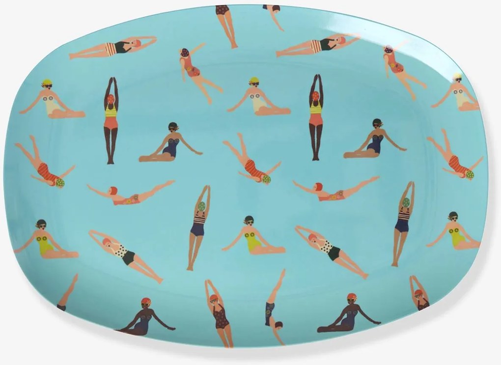 Prato de melamina RETRO SWIMSTER rice retangular azul-céu